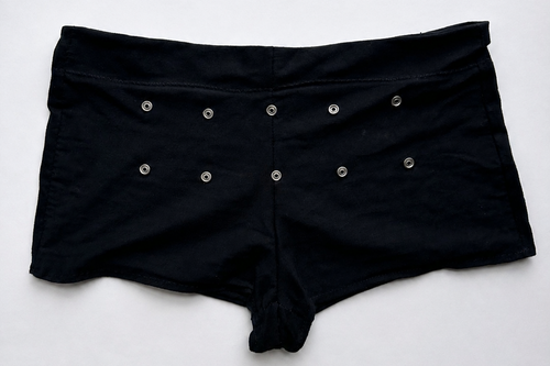 Black Fold Over Mini Shorts